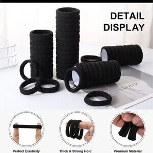 100 PC no pull black hair ties hair accessory